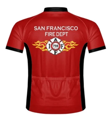 Camiseta de ciclismo Fireman SFFD - Camiseta del Departamento de Bomberos de San Francisco, corte masculino y femenino Foto 1 de 3