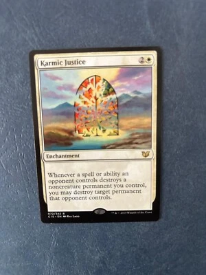 MTG COMMANDER 2015 KARMIC JUSTICE NM MAGIC THE GATHERING WHITE RARE ENCHANTMENT - Image 1 of 4