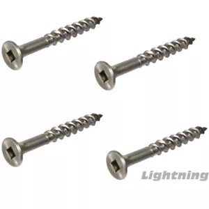#8 x 3" Deck Screws Square Drive 316 Marine Stainless Steel Qty 100 - Picture 1 of 4