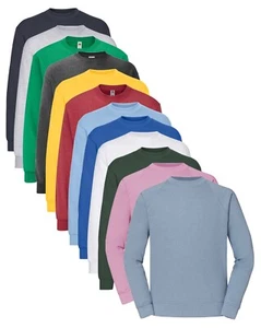 Mens Unisex Fruit of the Loom Raglan Sweatshirt Jumper S - 4XL - Picture 1 of 22