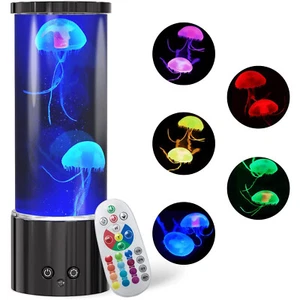 LED Jellyfish Lava Lamp 17-Colour Aquarium Mood Lamp Night Light Mood Lamp Gifts - Picture 1 of 12