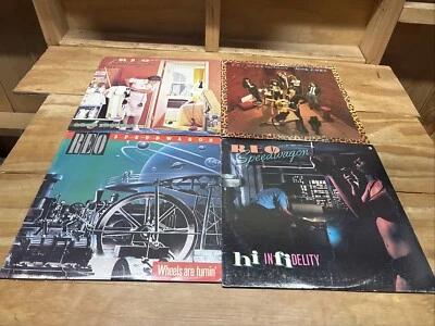 REO Speedwagon 4 Vinyl Record Lot - Wheels Are Turnin', Nine Lives & More - Image 1 of 4