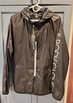 NUEVO CON ETIQUETAS $150 Body Glove Negro Embalable Ligero Chaqueta Cortavientos con Capucha Talla L Foto 1 de 4