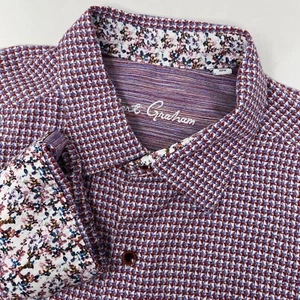 Robert Graham Men's XL Classic Fit Red Blue Geometric Print Long Sleeve Shirt - Picture 1 of 6