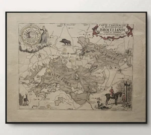 CARTE CHASSERESSE ET MYTHOLOGIQUE DE BROCELIANDE FORET DE PAIMPOT (321) - Picture 1 of 9