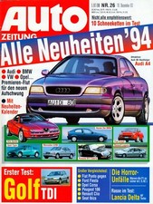 auto zeitung Nr. 26 1993 Volvo 850 T-5 Kombi Lancia Delta HF turbo VW Golf TDI