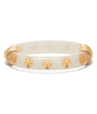 Tory Burch Women's Kira Resin Bracelet - Tory Logo Gold New $198 - Image 1 of 4