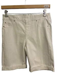 Bermuda jeans elasticizzato bianco LIVERPOOL Chloe pull-on polsino arrotolato 9306 - Foto 1 di 8