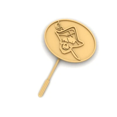 Pirate Skull Lapel Pin Gold Skull Suit Pin Gothic Wedding Accessories Halloween - Image 1 of 4