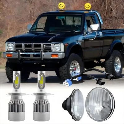 Faros LED redondos Hi Lo Halo DRL 2 piezas 130 W 7" para camioneta Toyota 1979 1980 1981 Foto 1 de 4