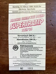 Supertramp Brother Where You Bound Tour Ticket 1986, Sporthalle Hamburg - Bild 1 von 1