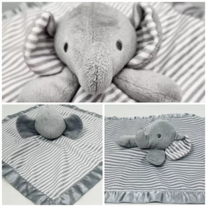 Circo Elephant Lovey Gray White Stripes Security Blanket 12” Satin Soother Sooft - Picture 1 of 9
