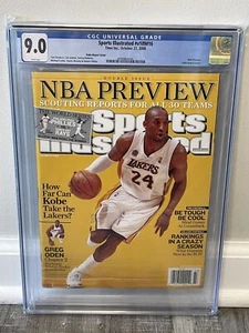 Kobe Bryant Sports Illustrated CGC 9.0 Newsstand 10/27/08 1 of 6 variant Lakers - Picture 1 of 3
