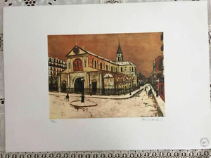 Maurice Utrillo off set lithograph cm 50x70 pantographed signature with - Picture 1 of 8
