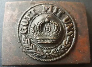 ✚7535✚ Alemán Prusiano M1915 Primera Guerra Mundial Hebilla de cinturón hombres alistados suboficial dos piezas const. - Imagen 1 de 9