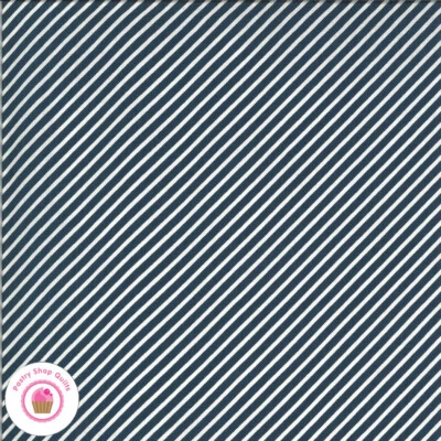 Moda HAPPY DAYS 37604 26 Navy Blue Stripes SHERRI & CHELSI Quilt Fabric - Image 1 of 4