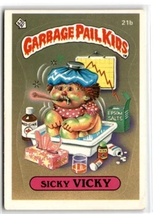 1985 Garbage Pail Kinder Serie 1 Sicky Vicky #21B Aufkleber - Bild 1 von 2