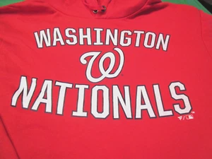 NEW FANATICS MLB WASHINGTON NATIONALS "W" MENS HOODED SWEATSHIRT RED XL - Picture 1 of 2