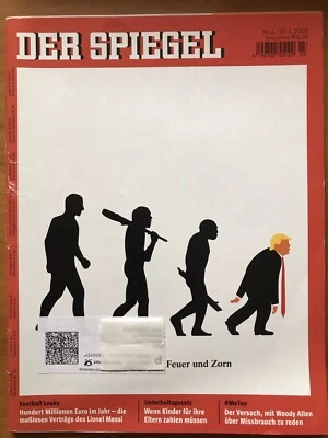 Der Spiegel Magazine Trump Feuer Zorn Edel Rodriguez Art Cover Fire Fury 2018 - Image 1 of 4