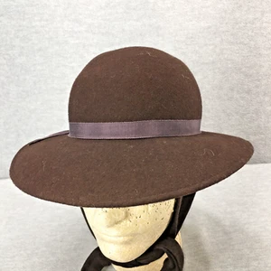 Michael Howard Miss Bierner Hat 100% Wool Brown Chin Scarf - Picture 1 of 7