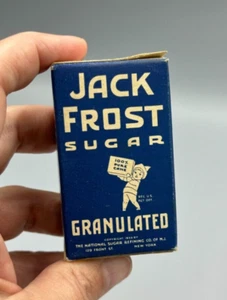 1929 JACK FROST SUGAR Granulated Cane FREE SAMPLE Small Box Advertising Kitchen - Picture 1 of 12