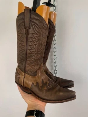 Stivali donna cowgirl Tony Mora 38 EU pelle marrone western made in Spain - Immagine 1 di 4