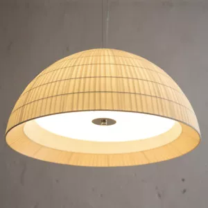 Modern Contemporary Dome Cream Fabric Textile Large Pendant Light Ceiling Lamp - Picture 1 of 5