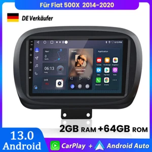 Für Fiat 500X 334 2014-2020 Carplay 2+64GB Autoradio GPS NAVI WIFI SAT Android13 - Bild 1 von 18