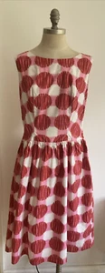 1950s Vintage "Rosita" Red Spot Cotton Dress, Goodwood? Vintage Size 16 UK - Picture 1 of 10