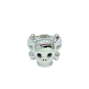 Dior Skull Ring Tete De Mort Diamond Skull Ring 18K 750WG Diamond #48 US aprox 4 - Picture 1 of 9