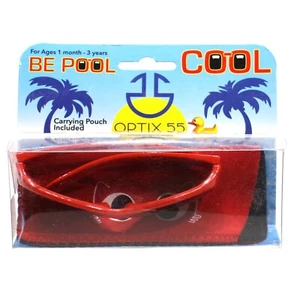 Baby Sunglasses 100% UV Protection Infants & Toddlers Smoke Lens Red Carry Pouch - Picture 1 of 2