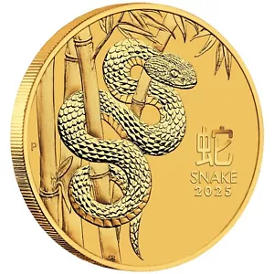 1/20th Oz 9999 Gold Lunar 2025 Year of Snake Australia Perth Mint Bullion Coin - Picture 1 of 4