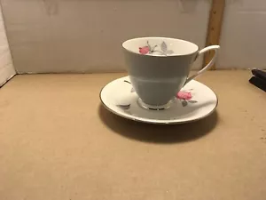 Royal Albert "Trent Rose" Teetasse & Untertasse rosa / grau selten! - Bild 1 von 7