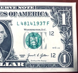 1937 Trailing Birth Year Note Fancy Serial Number Series 2021 L4814 1937F - Picture 1 of 3