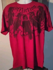 Affliction Crow Sematary Haunted Mound Shirt Herren 2X-L Grunge Goth Opium Rot  - Bild 1 von 9