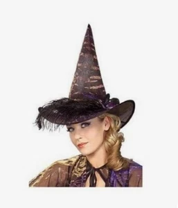 Victorian Witch Hat - Feather - Flower - Costume Accessory - Teen Adult - Picture 1 of 1