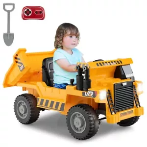 12V Kids Ride on Dump Truck Car Toy Remote Control, Adjustable Electric Dump Bed - Picture 1 of 14