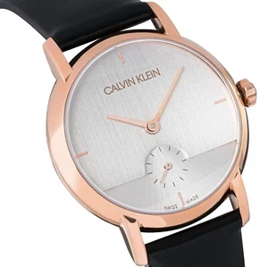 Calvin Klein Established Swiss Made Damenuhr Roségold Lederband schwarz K9H2Y6C6 - Bild 1 von 15