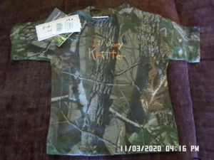 Camo T-Shirt "Lil' Joey Kritter" Small 3-6 New w/ Tags Real Tree Hardwood Green - Picture 1 of 2