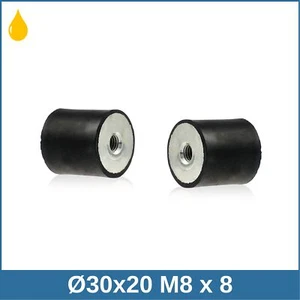 C Ø30x20 M8x8 NBR-Gummipuffer 55°Shore Öl-, Fett- und Benzinbeständig - Bild 1 von 2