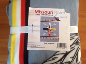Missouri River Sofa Fleece Blanket 60x80 "Four Directions"
