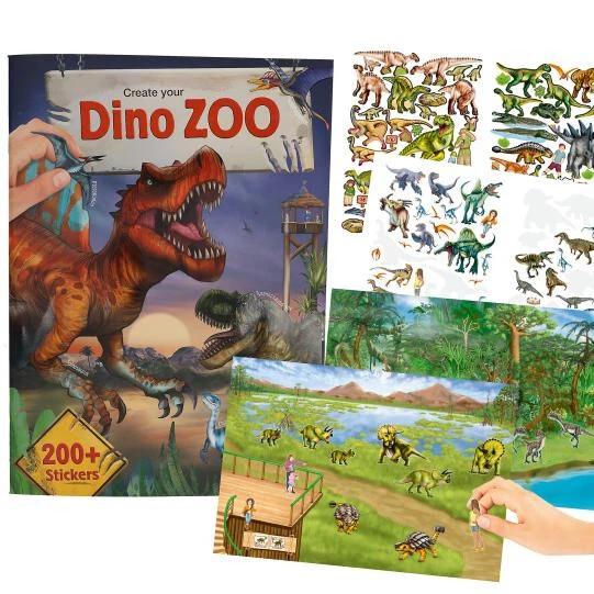 Depesche 13606 Creëer je Dino Zoo - stickerboek met 24 voorgedrukte pagina's om