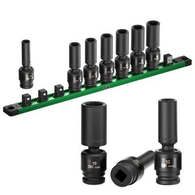 3/8" Drive Universal Impact Socket Set, Deep Swivel Impact sockets, Metric, 1... - Image 1 of 4