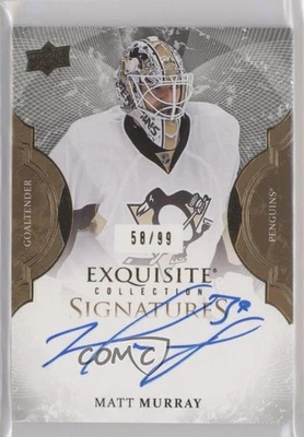 2016-17 Upper Deck Ice Exquisite Signatures /99 Matt Murray #ES-MU Auto - Image 1 of 2