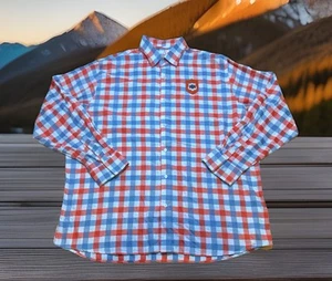 Pelle Pelle Button Up Hemd Herren Größe 4XL L/S kariert NEU blau orange - Bild 1 von 5