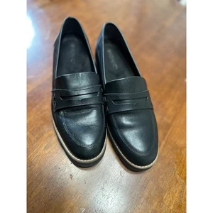 Vionic Black Leather Penny Loafers Comfortable Lug Sole Shoes - Picture 1 of 6