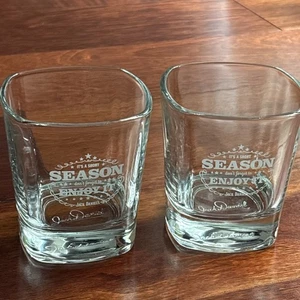 Jack Daniel’s Whisky Rocas Cuadradas Vidrio Temporada Corta Vacaciones Bar Lote 2 - Imagen 1 de 8