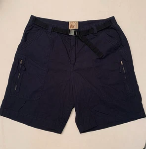 Cargo Wandershorts Herren Gr. 38/9 dunkelblau Ripstop Gürtel Reißverschlusstaschen Outdoor - Bild 1 von 9