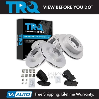 TRQ Front and Rear Brake Pad & Rotor Kit For 2010-22 Lexus GX460 Toyota 4Runner - Image 1 of 4