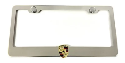 3D Carrera 911 Panamera Stainless Steel License Plate Frame Rust Free W/ Caps - Image 1 of 4